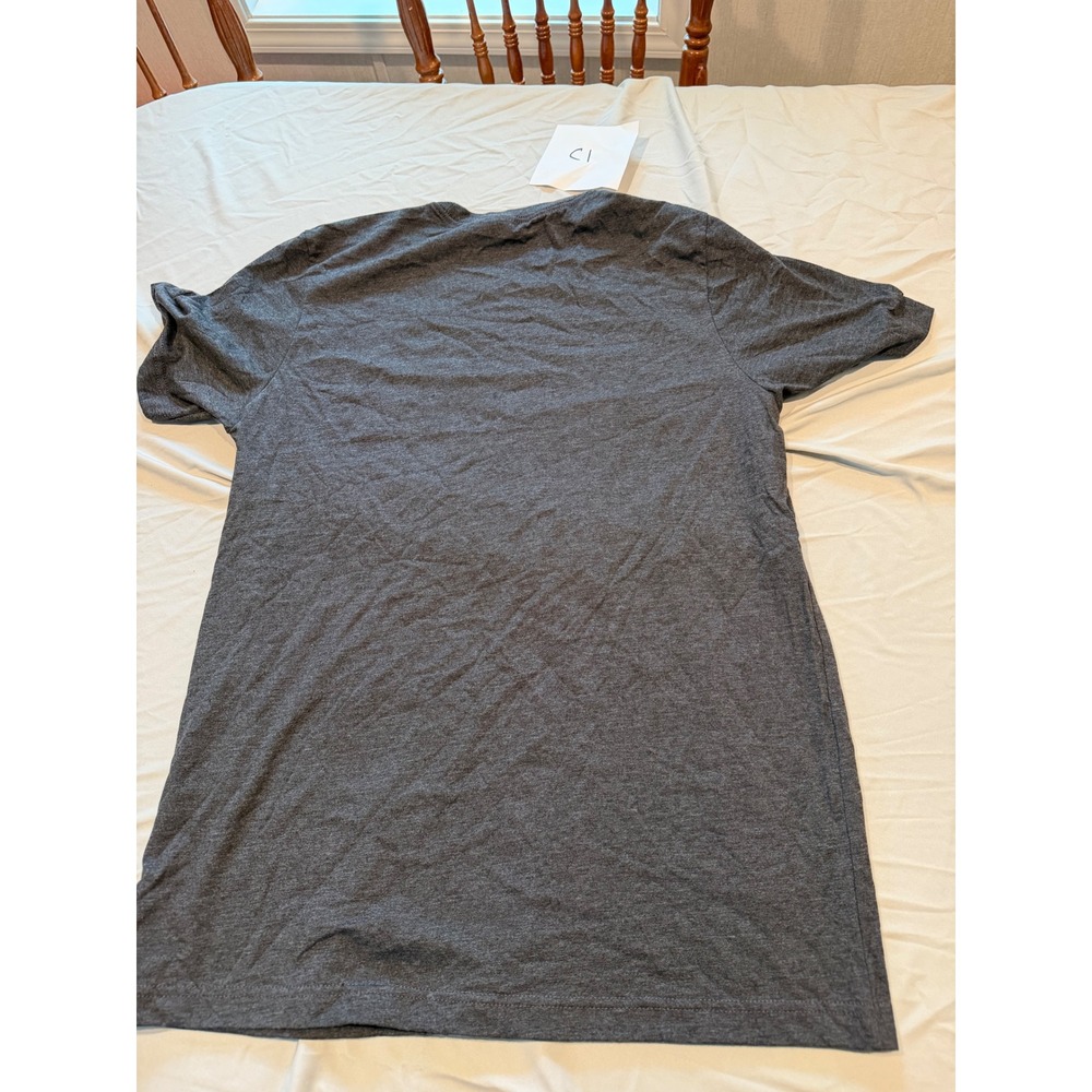 Hubby Graphic T-Shirt Mens Large Charcoal Gray Heather Short Sleeve Crewneck Tee - Picture 3 of 5